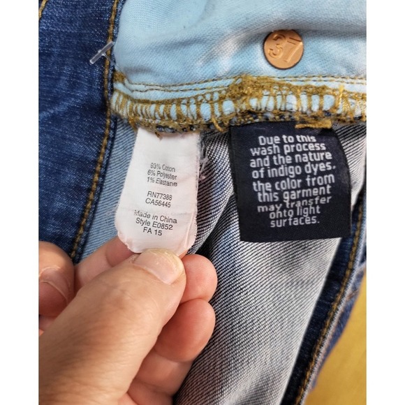 Madewell High Rise Slim Boyjean Dark Wash Denim Jeans Cropped Hem - Picture 10 of 11